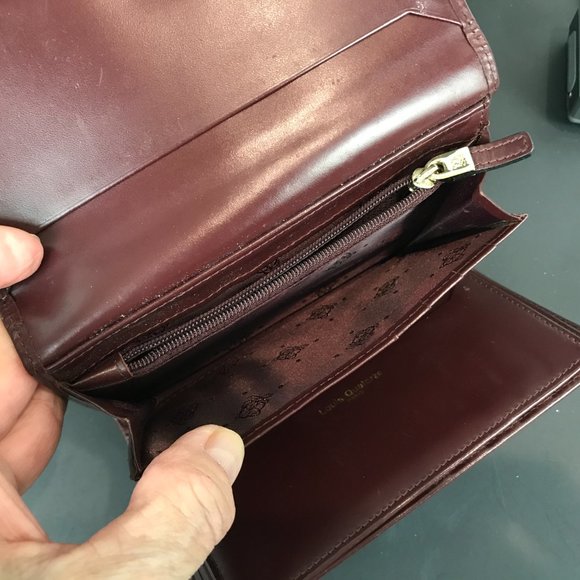 Louis Quatorze Burgandy leather tri fold wallet - Picture 5 of 7